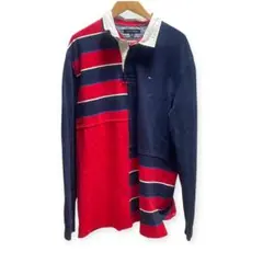 【良品】トミーヒルフィガー クレイジーパターン 長袖ラガーシャツ XL 古着