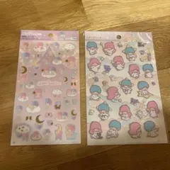 ペタペタシール　箔押しシール　リトルツインスターズ　キキララ　2枚セット