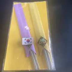 韓国デザインの金属製箸セット