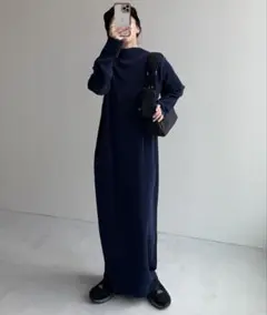 【セルフカット可能】デイリーデイリースーパーストレッチプリーツワンピース［長袖］のサムネイル