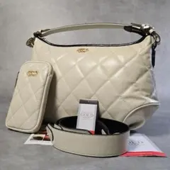定価より90%以上引き QVC ココセリュクスゴールド 牛革 ハンドバッグ 