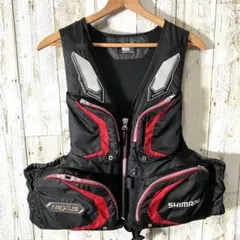 SHIMANO NEXUS ライフジャケット ブラック Shimano Nexus Fishing Vest: Multi Pocket Utility Gear (size Large