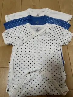 プチバトー Petit Bateau ロンパース 短袖3枚セット