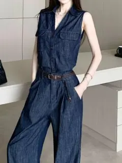 お出かけにもぴったり！ノースリーブセットアップ上下セット高見え✨