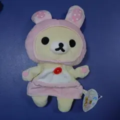 お花畑の小さな子うさぎ　パペット　ぬいぐるみ　コリラックマ　リラックマ　うさぎ