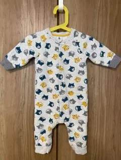 PETIT BATEAU ロンパース 12M 猫柄　猫柄ロンパース