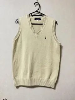 EAST BOY ベージュ Vネック ノースリーブ Lサイズ