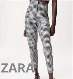 ZARA ハイウエスト ギンガムチェック パンツ XS