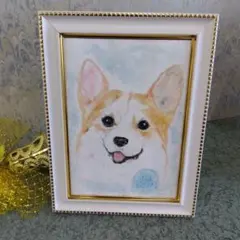 色鉛筆画(13.5×19cm)「んばぁ〜♪」犬・コーギー♡ 色鉛筆画(13.5×19cm)「んばぁ〜♪」犬・コーギー♡ - メルカリ