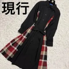 ブルーレーベルクレストブリッジ サイドチェック ドレス ワンピース 