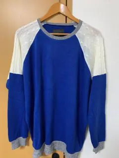 RETRAIT レブトレイト　青/白 ニット　セーター Fサイズ　メンズ