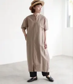 yuni コットンリネン製品染めコクーンワンピースのサムネイル