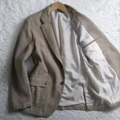 美品J FERRYツイード ヘリンボーンテーラードジャケットブラウン ベージュ