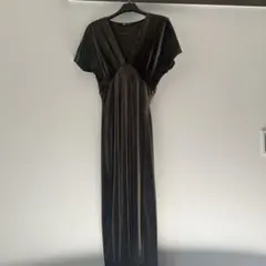 ZARA オリーブグリーン ベルベット ロングドレス