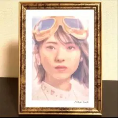 女優画11額装品　額縁寸法45cm×33cm　パステル、水彩、色鉛筆画 女優画⑩額装品 額縁寸法45cm×33cm パステル、水彩、色鉛筆画 - メルカリ