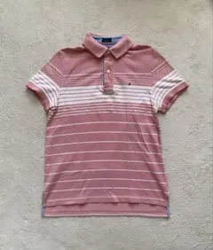 90s TOMMY HILFIGER ピンク ポロシャツ 古着 M