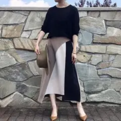 【美品】GALLARDA GALANTE異素材バイカラープリーツロングスカート