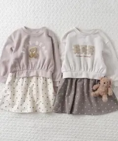 【新品未開封】アプレレクール クマちゃん長袖ワンピース