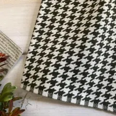 ■ラスト0.45m■延長可能■ 千鳥格子　裏起毛　カーキ系