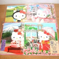 ご当地 キティちゃん ミニハンドタオル4枚セット♪ 神戸 青森 神奈川 栃木