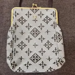 極美品✨russet がま口スマホショルダー　ポシェット　茶