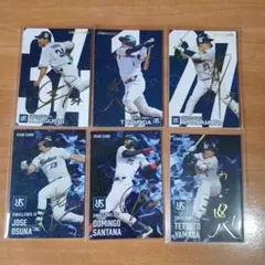 プロ野球チップス東京ヤクルトスワローズSTAR CARD箔押しサイン 6枚セット