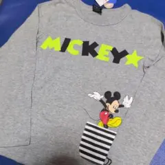 ミッキーマウス 長袖Tシャツ グレー 140cmのサムネイル