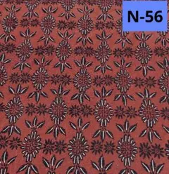 N-56 赤茶系 アンティーク ラメ 花柄 着物 はぎれ 生地 素材