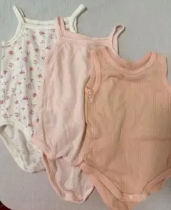 ベビー肌着3点セット ピンク系 70cm 綿100%