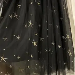 CHILLE 星柄 チュールスカート ブラックのサムネイル
