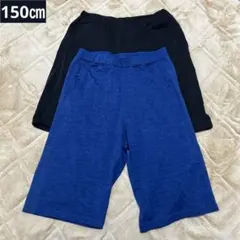 UNIQLO ハーフパンツ 150サイズ 青 黒　2枚セット