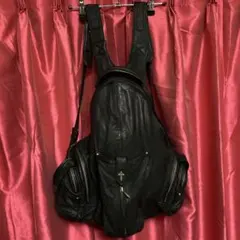 14th addictionレザー バックパック リュック ブラックダメージ加工