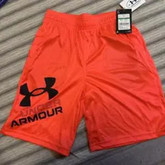 UNDER ARMOUR ボーイズトレーニングハーフパンツ YLG オレンジ