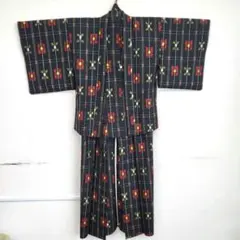 ♦着物 アンサンブル 黒 ブラック レトロ