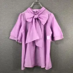 未使用ANAYI スパンオーガンジーリボンボウタイ ブラウス3万ピンク系 