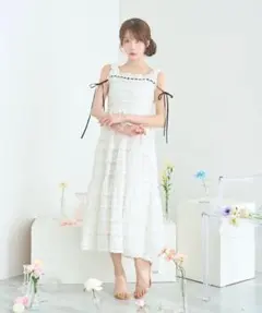 ロゼミューズCut sew lace dressホワイト ワンピース - メルカリ