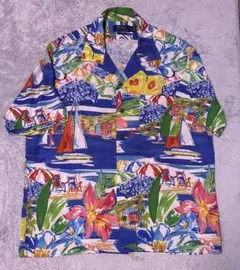 JAMS WORLD ハワイ製 絵画調 花柄 アロハシャツ レーヨン Mサイズ