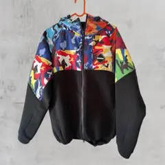 FCRB ブリストル 高機能 切替 ジップパーカー カモ柄 L フード付