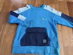 klädkåp クレードスコープ　トレーナー 110 青　恐竜柄