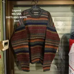 Legendレジェンド/90s USA製 シェットランド ニット セーター