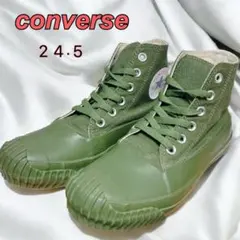 美品コンバース　チャックテイラー　オールスター　オリーブ 　ハイカット24.5