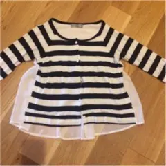 ナルシス vaNite バックシフォンボーダーカーディガンのサムネイル