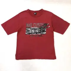 RAD CUSTOM 半袖Tシャツ 150 赤 ジップ デザイン