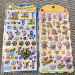 パペットスンスン うるちゅる POP シール、ズートピア コットンパフィーシール