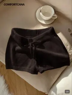 SHEIN ニットパンツ セーターパンツ ショートパンツ ブラウン M