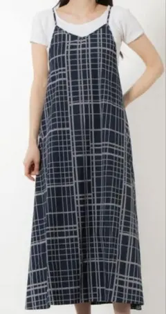 新品　サマンサモスモスブルー　チェック柄キャミワンピース