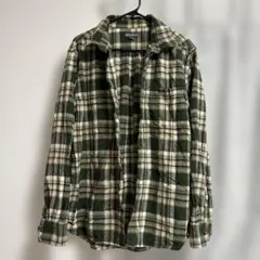 フランネルチェックシャツ 長袖 グリーン系