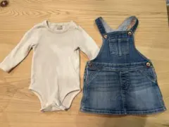 【帽子のおまけ付き】petitmainのロンパース、H&Mのスカート
