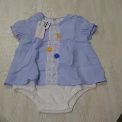 【新品】西松屋 花レース刺繍ロンパース チュニック