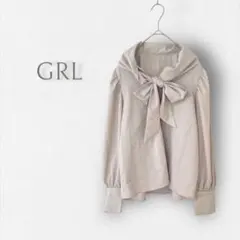 a152S【GRL/グレイル】ロングカフスリボンタイブラウス 大人かわいい
